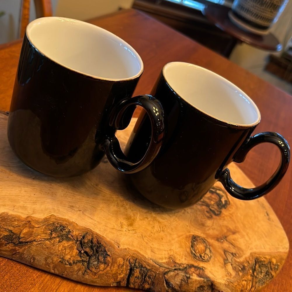Set of 2  Denby England Jet Beaker Mugs